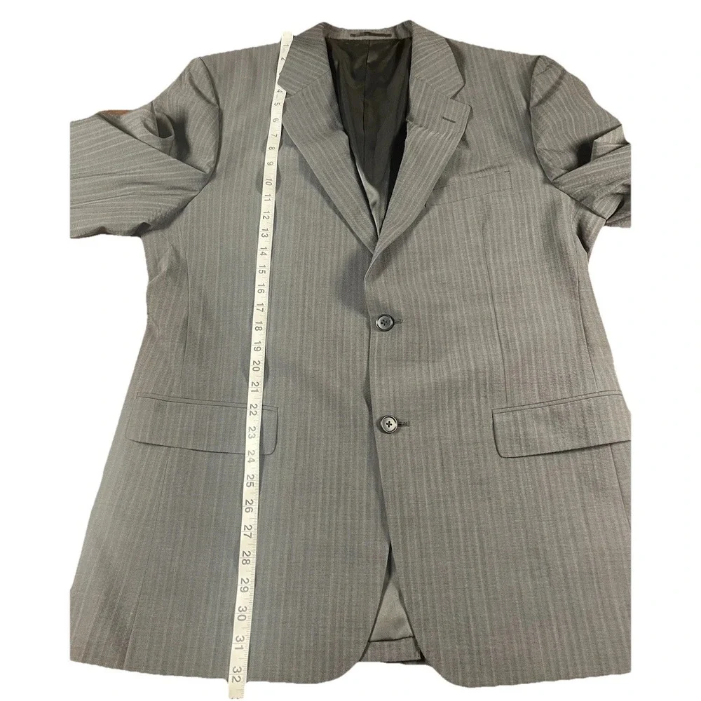 Theory Blazer Jacket Wool Polyseter Lycra Mens‎ Grayish Blue Long Sleeve Size 44